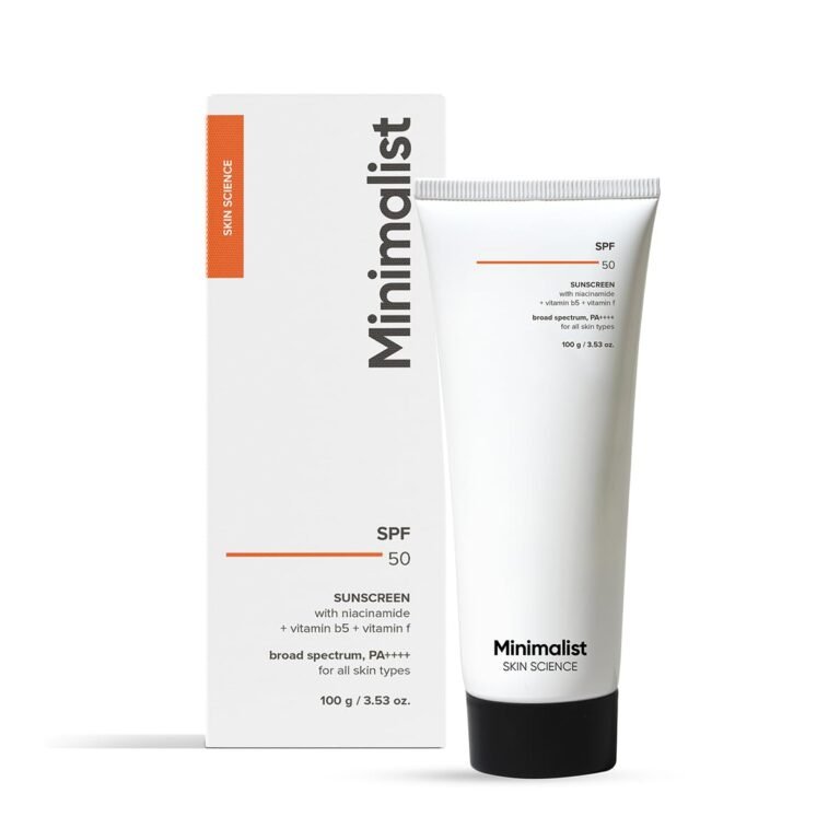Minimalist SPF 50 PA++++ Sunscreen with Multi-Vitamins 100g product packaging or product view