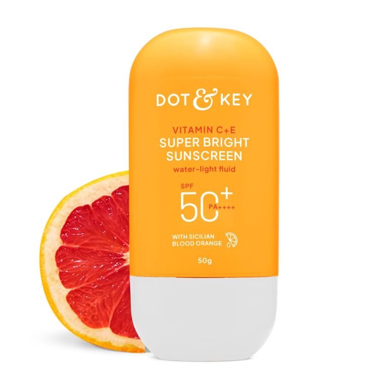 Dot & Key Vitamin C + E Super Bright Sunscreen SPF50+ 50g product packaging or device