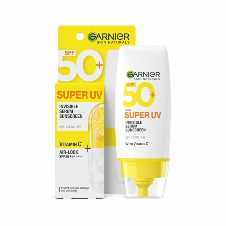 Garnier Super UV Invisible Serum Sunscreen SPF50+ PA++++ 30ml product packaging or device