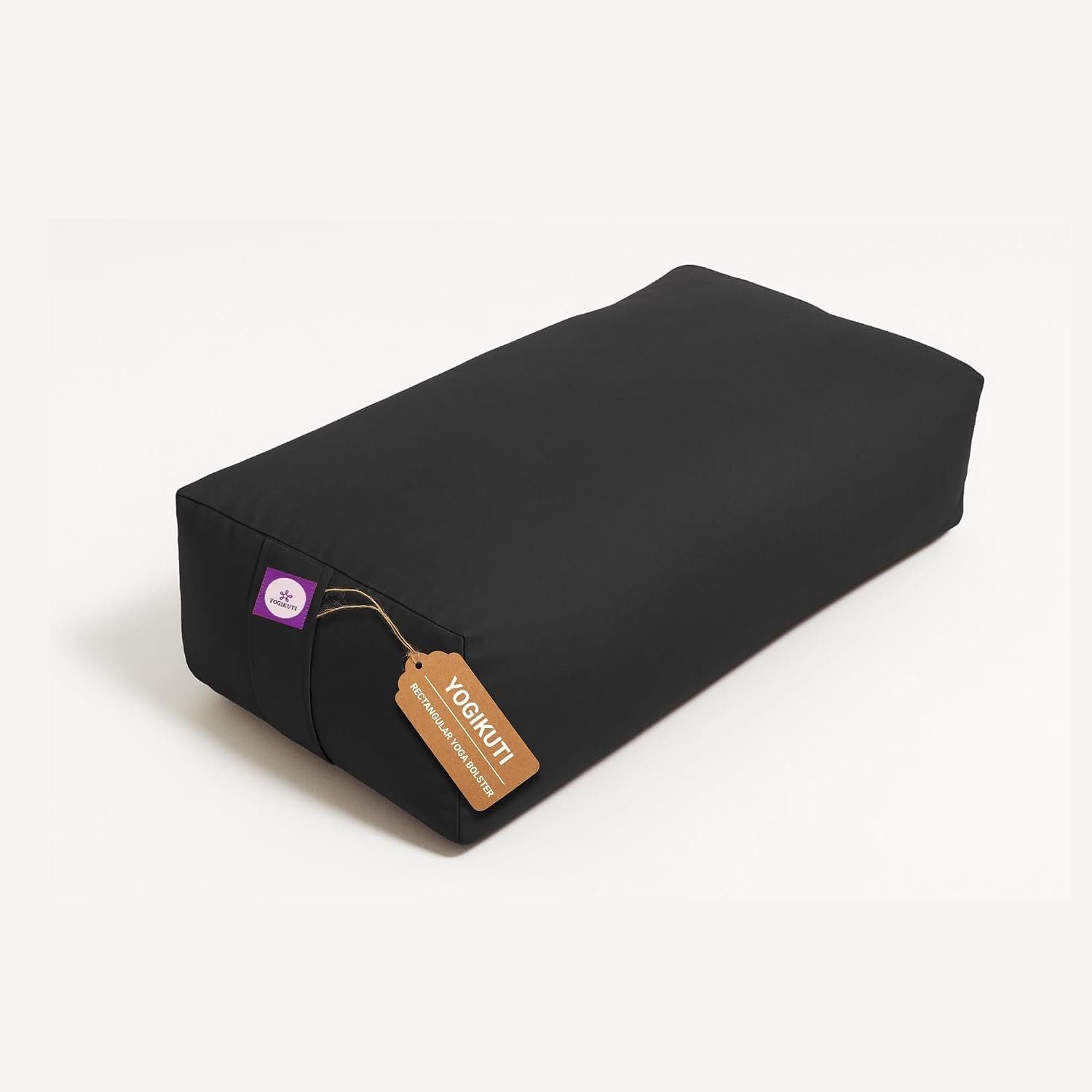 Yogikuti Cotton-Filled Rectangular Yoga Bolster Black product packaging or device