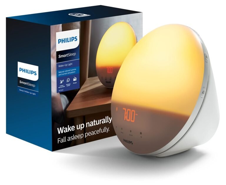 Philips HF3520 Coloured Sunrise Wake-Up Light Alarm Clock product packaging or device