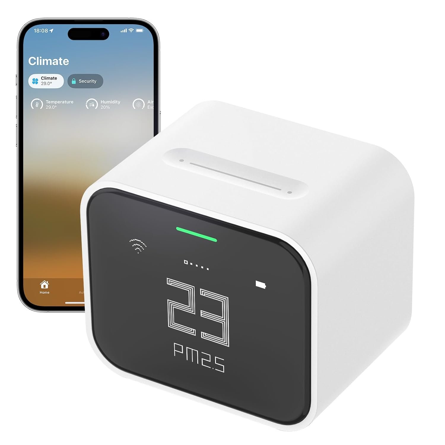 Qingping Air Monitor Lite PM2.5 CO2 Temperature Humidity product packaging or device