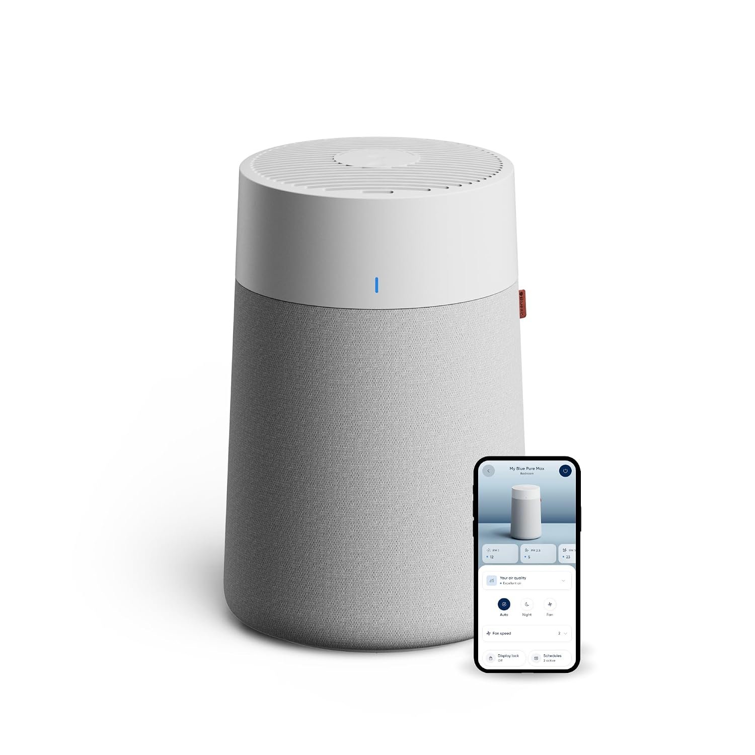 Blueair Blue Pure 511i MAX HEPASilent Air Purifier product packaging or device