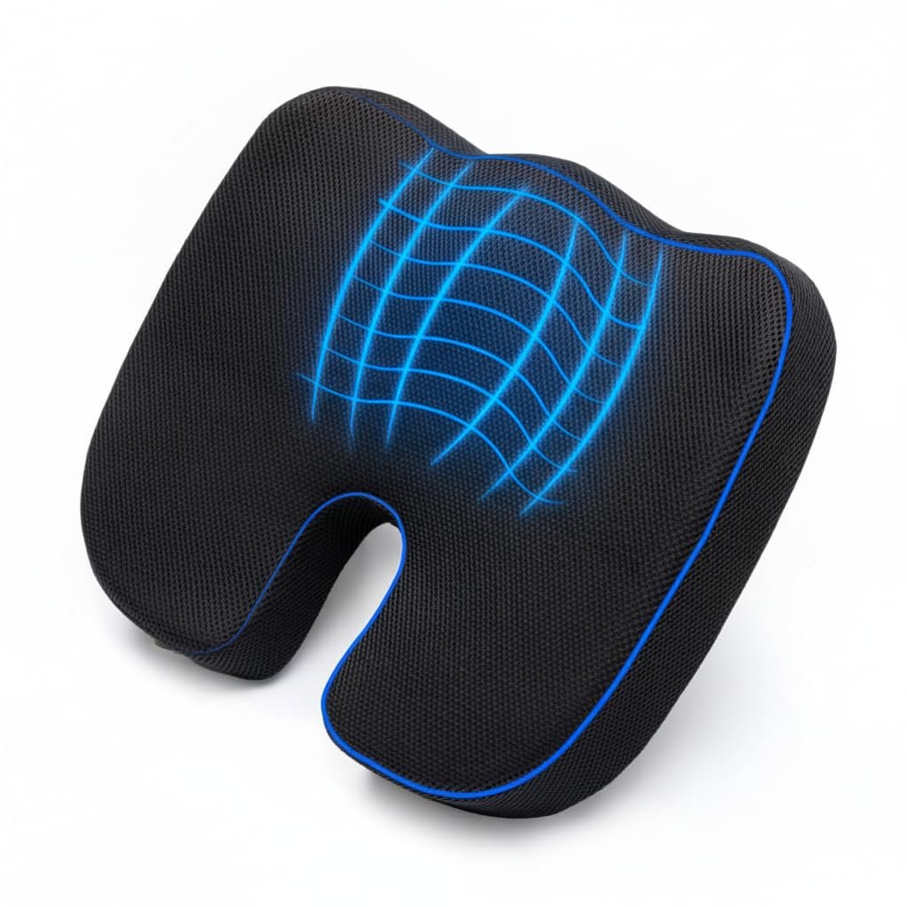Wakefit Memory Foam Coccyx Seat Cushion product packaging or product view
