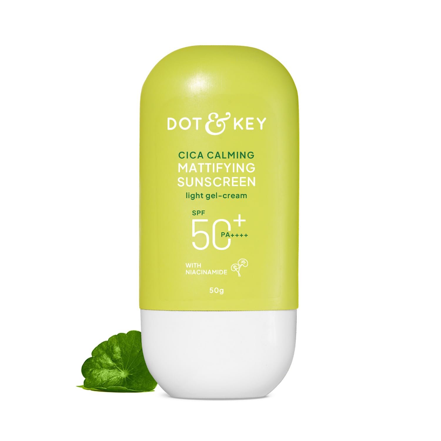 Dot & Key Cica Calming Mattifying Sunscreen SPF 50 PA++++ 50g product packaging or device photograph