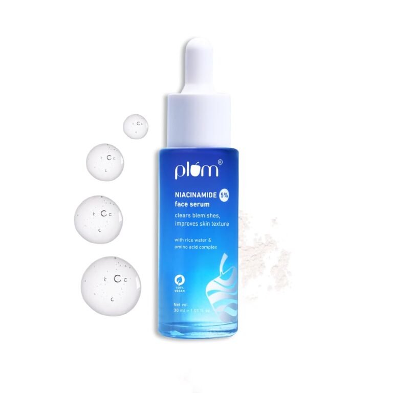 Plum 5% Niacinamide Face Serum With Rice Water 30ml product packaging or device photograph