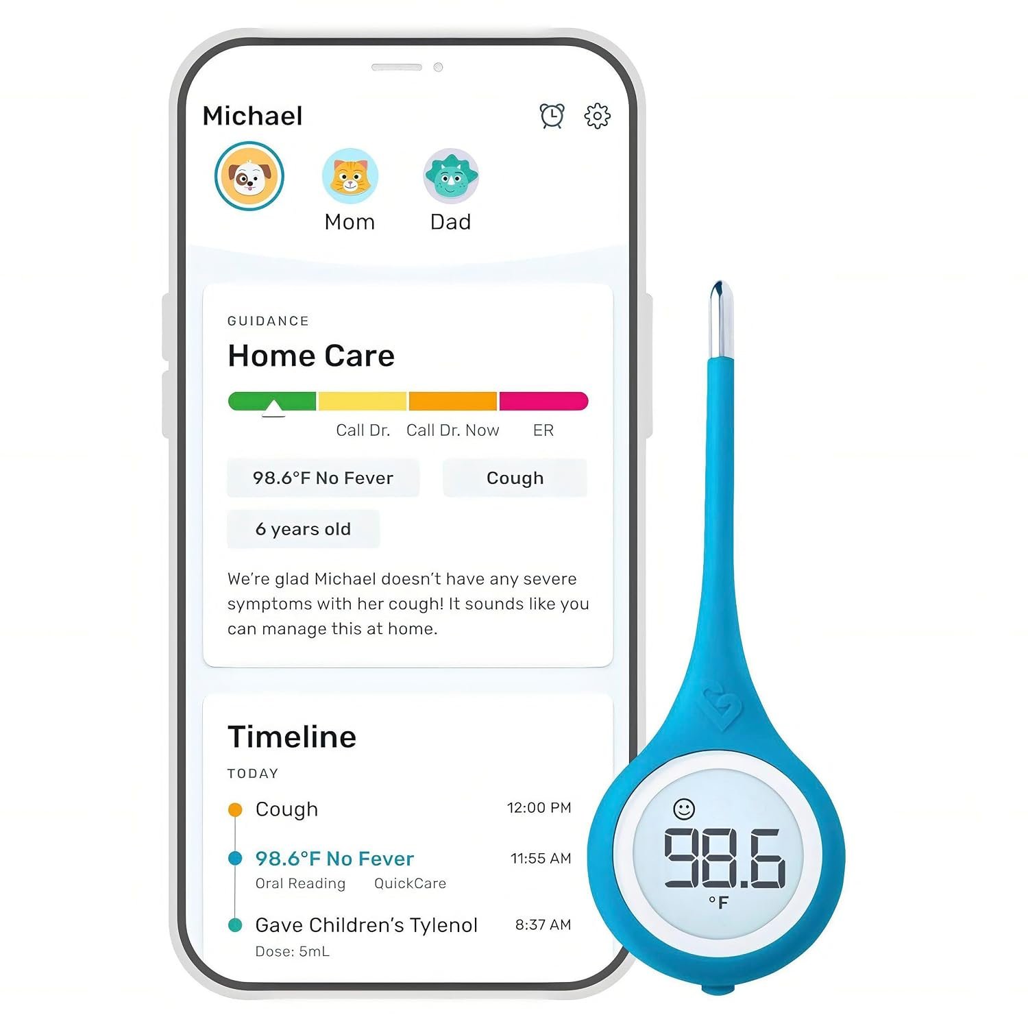 Kinsa QuickCare Smart Digital Thermometer product packaging or device photograph