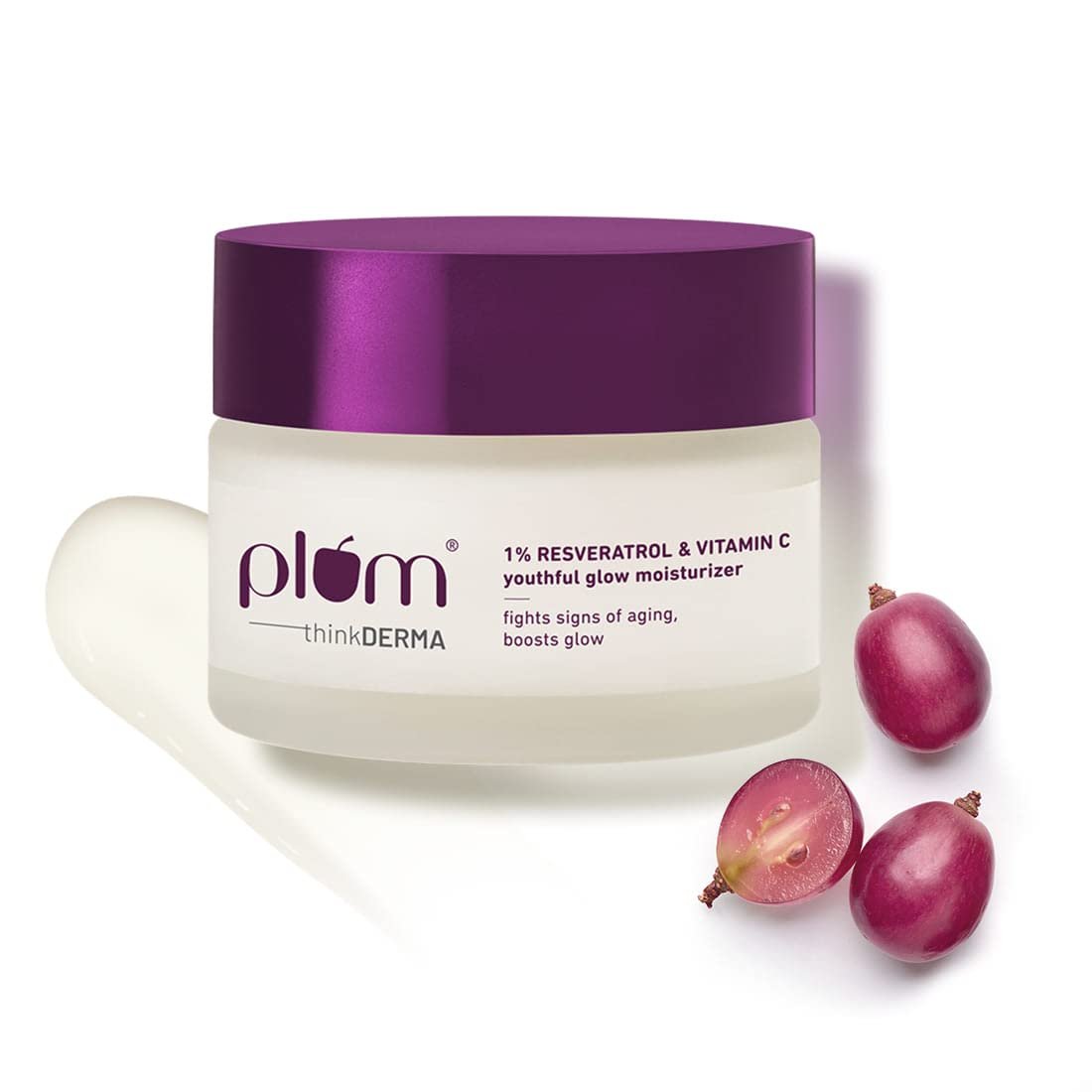 Plum 1% Resveratrol and Vitamin C Youthful Glow Moisturizer Cream — product photo showing the listed model or variant
