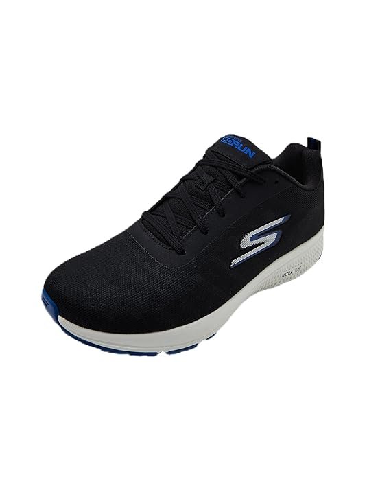 Official product photograph of Skechers Men GO RUN Consistent Running Shoes Black UK 6