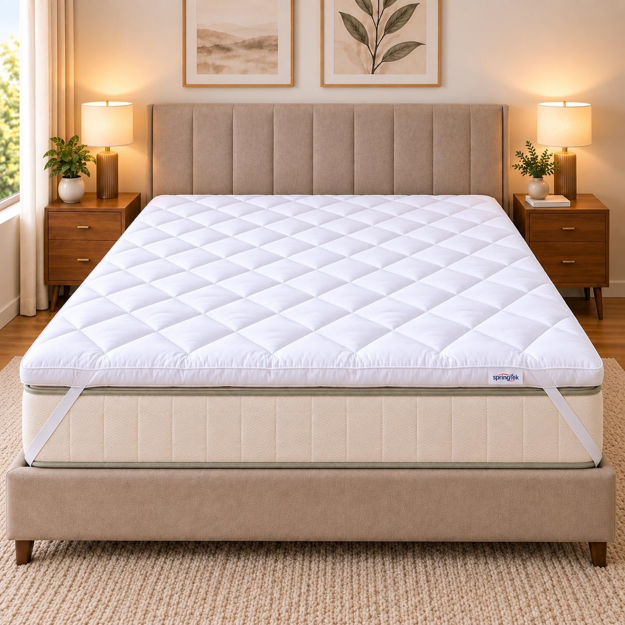 Springtek Premium Natural Latex Mattress Topper 2 inch Double 72 x 60 inch - Mattress Toppers product