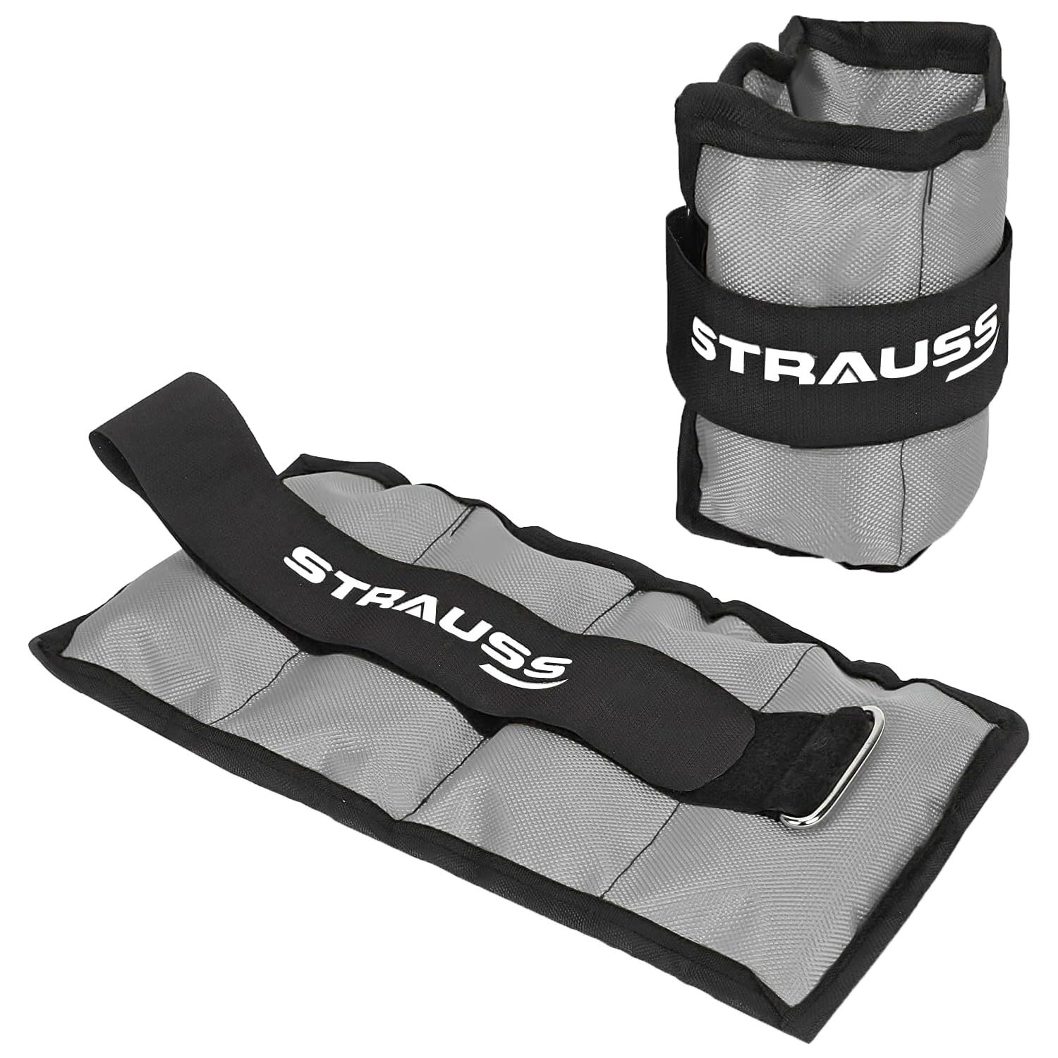 STRAUSS Ankle Wrist Weights 1kg x 2 Grey - Ankle Weights product