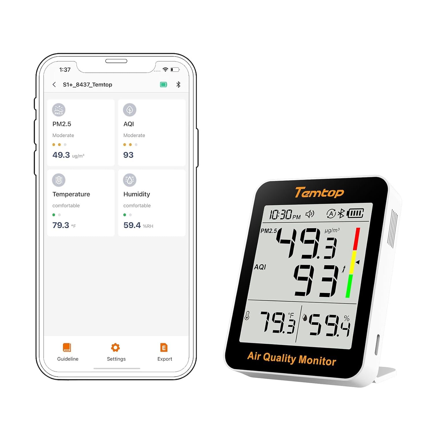 Temtop S1+ Smart Air Quality Monitor - Air Quality Monitors product