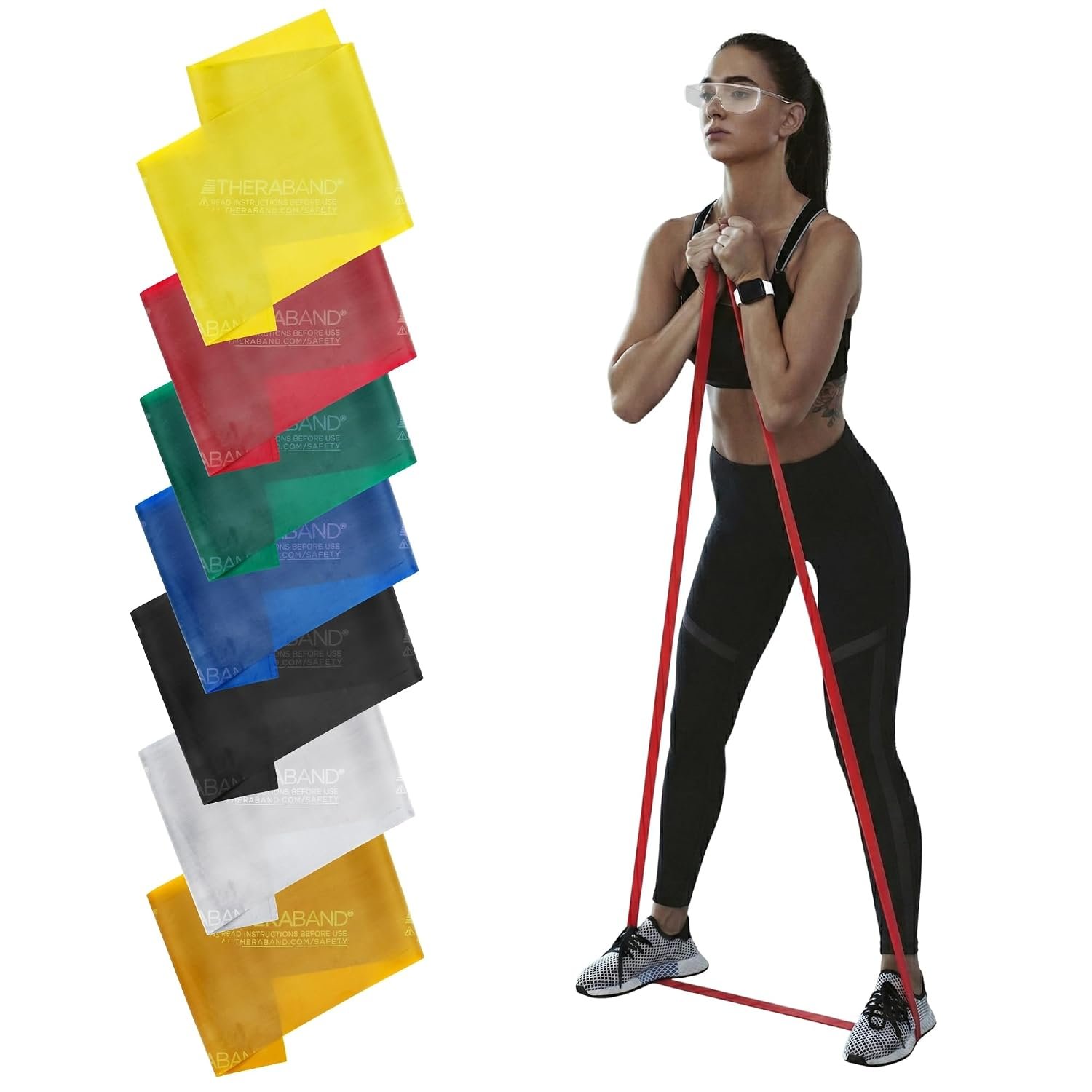 TheraBand Professional Latex Resistance Bands 7-Piece Set product photograph